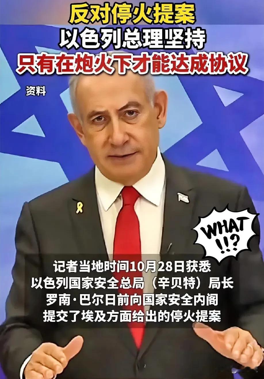 内塔尼亚胡表达得没毛病：只有在炮火下才能达成协议。

打怕你、打趴你、打灭你。土