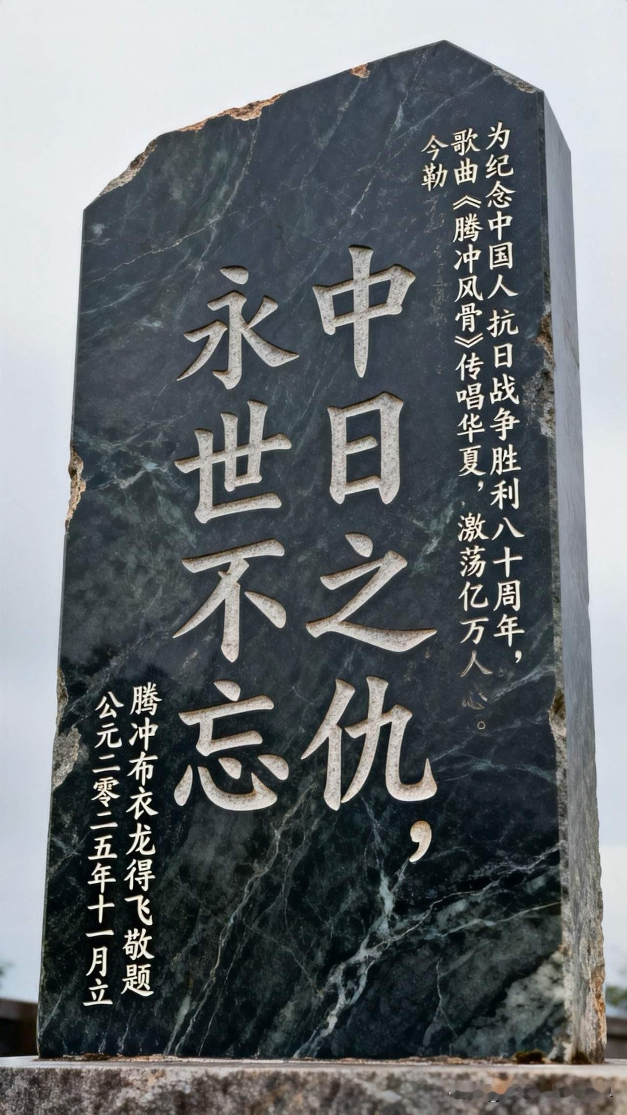 腾冲界头玄天宫外的“倭冢碑”，是华夏大地上唯一敢以“仇”字镌刻不朽的石碑。它以山