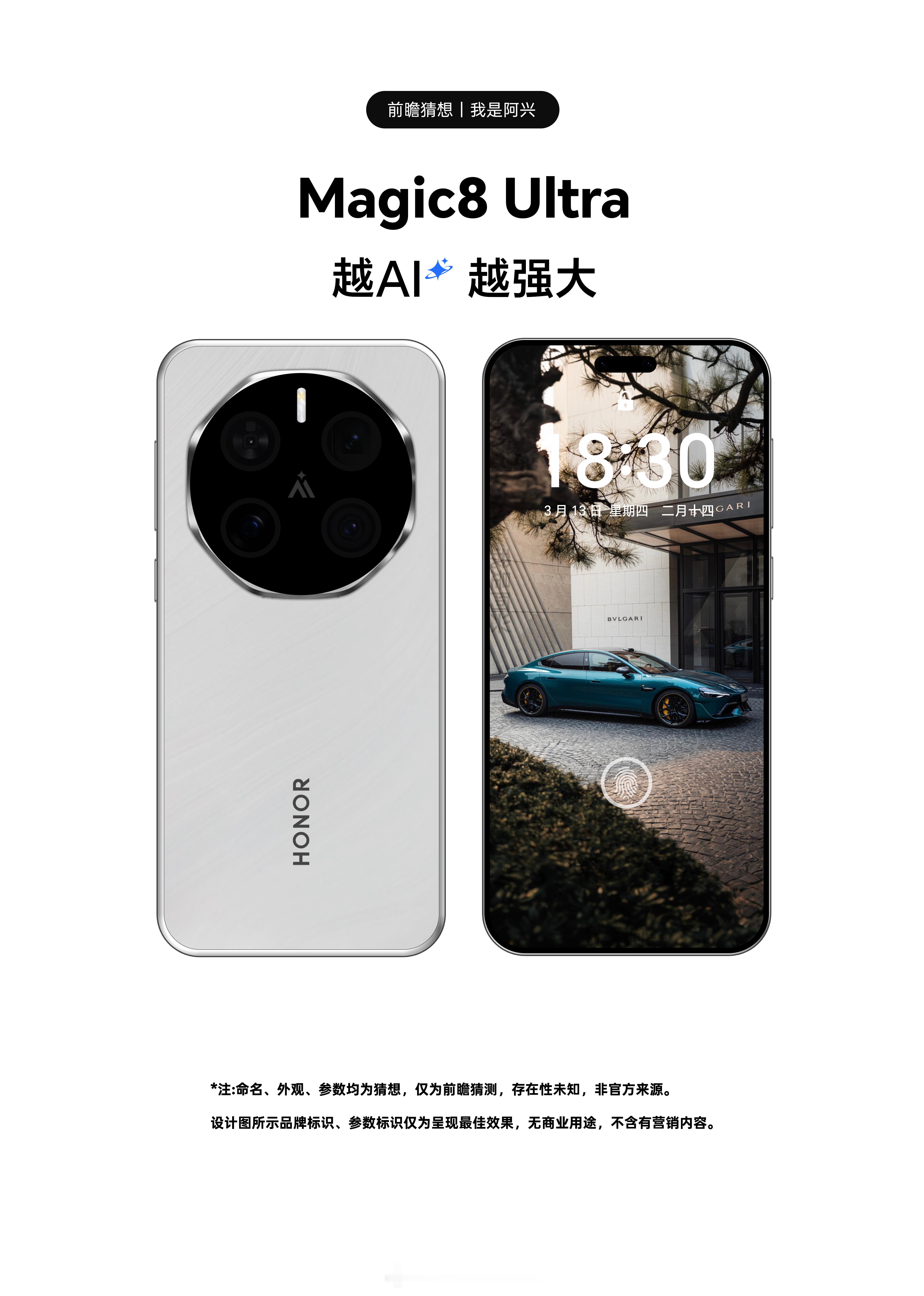 我可能再一次押对宝了，荣耀Magic8 Ultra采用多边形Deco设计，直屏6