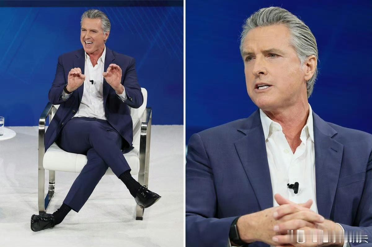 ‼️加州州长盖文纽森的奇葩坐姿引发美国网友嘲笑