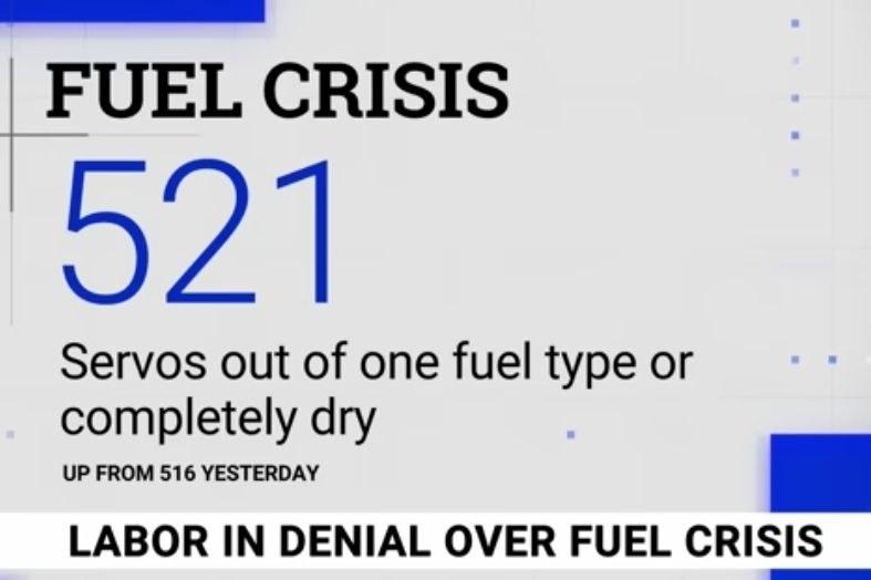 澳大利亚至少有521个加油站今天燃料耗尽！

️亲乌克兰阿尔巴尼斯政府宁愿零燃料