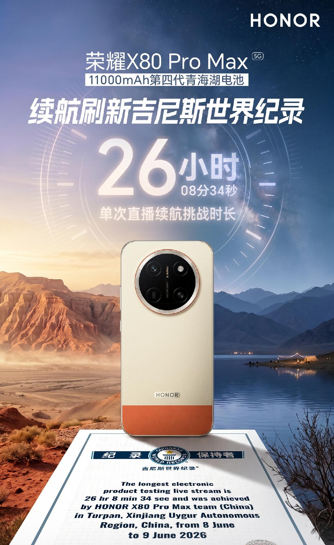 万万没想到啊！荣耀X80 Pro Max续航居然刷新了吉利斯世界纪录！整整26个
