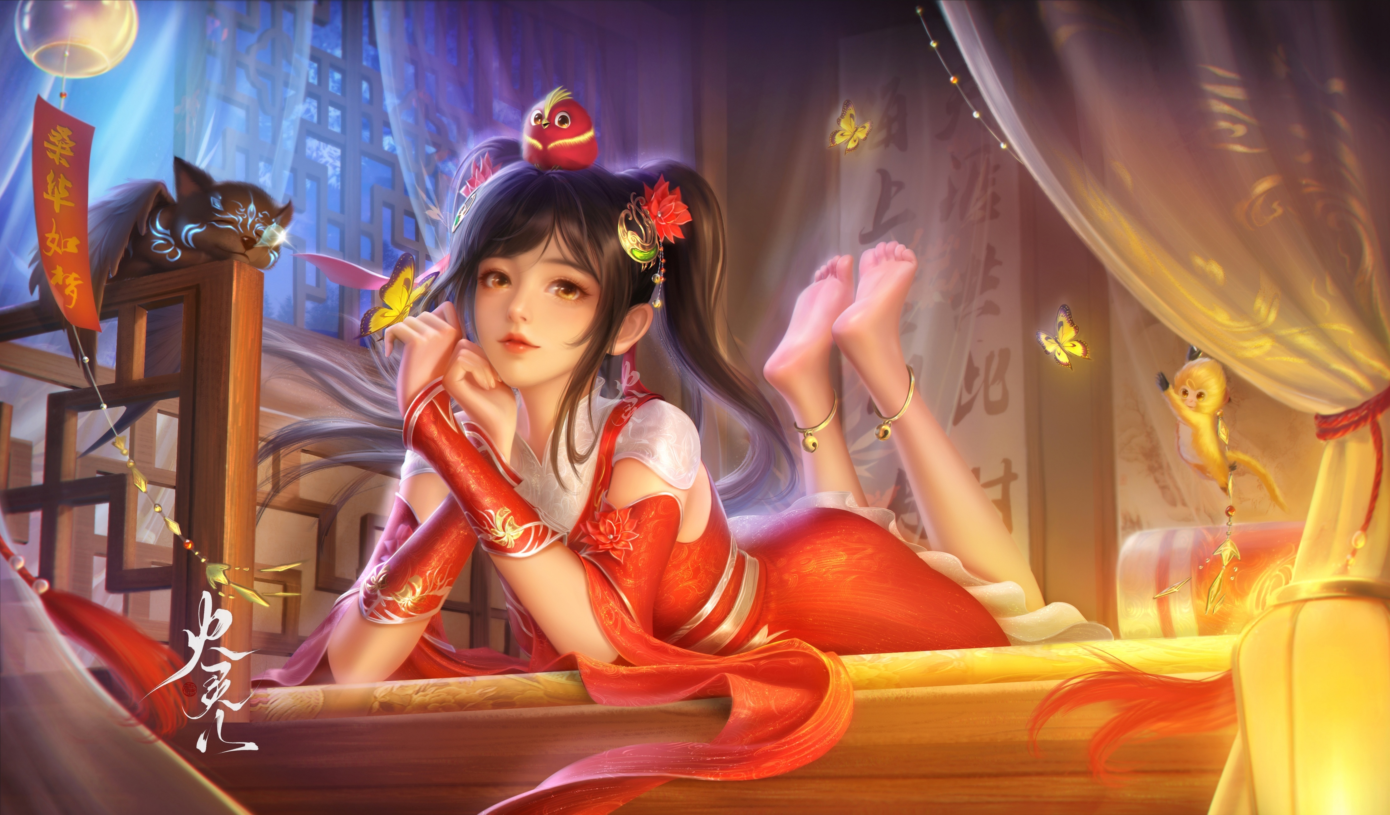 火灵儿八月份月壁是动漫里的小小灵带着三个小可爱来了ty:火灵儿同人页 