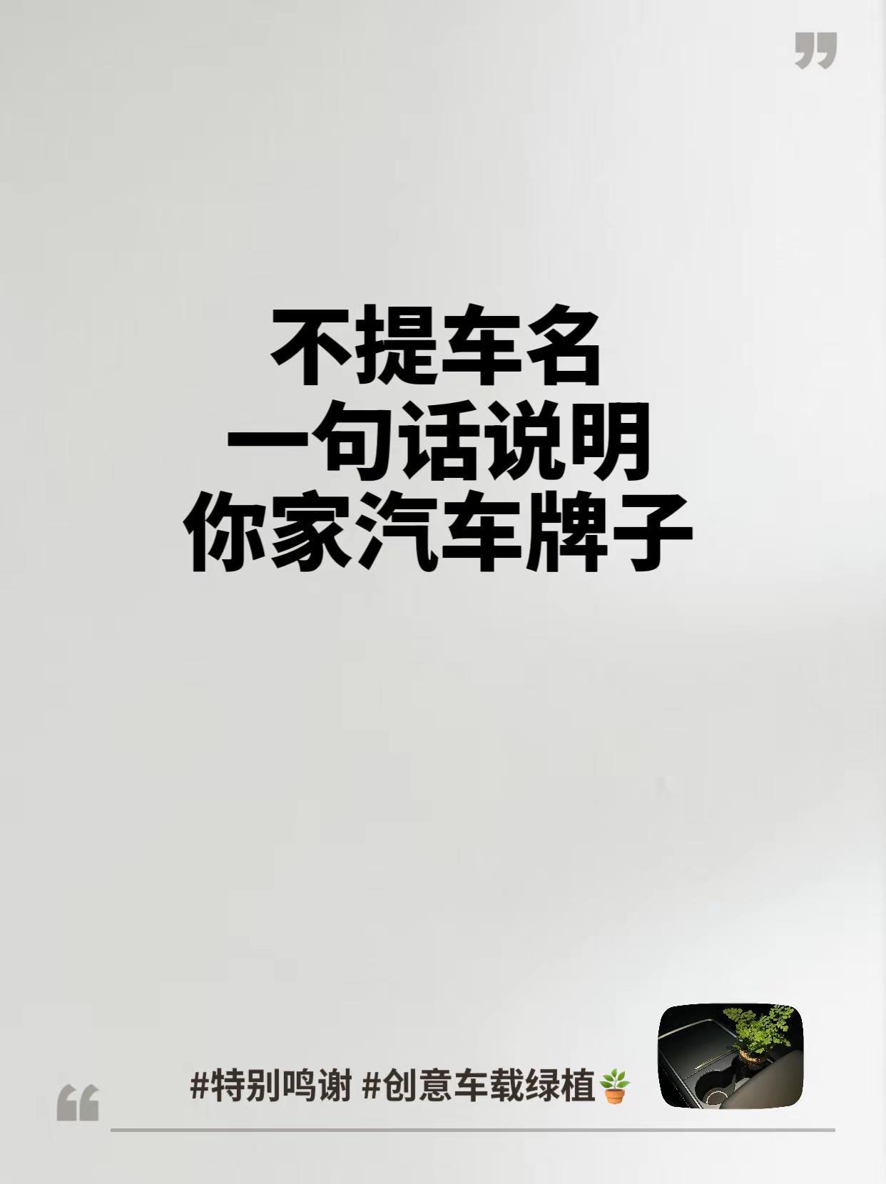 不提车名，一句话说明你家车牌子。女生的车