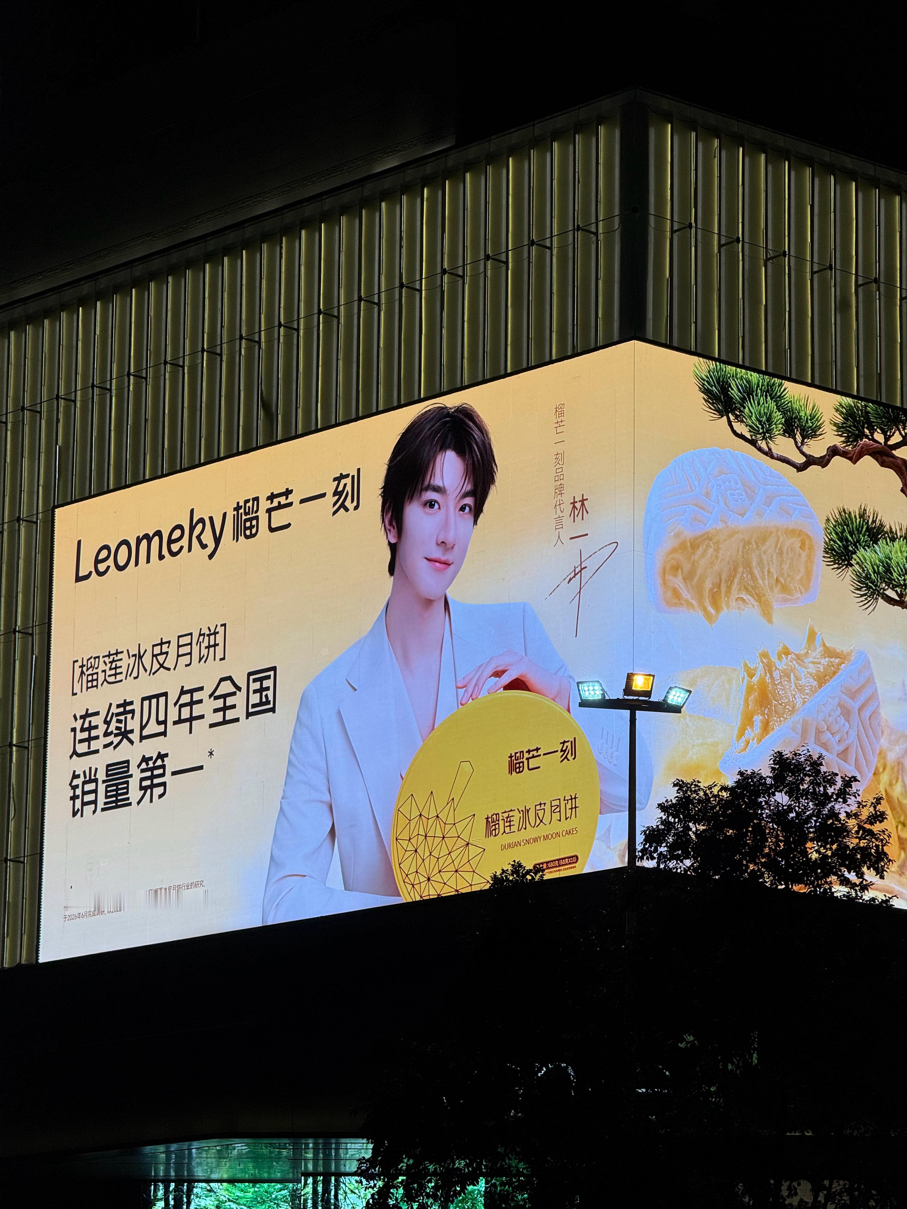 已打卡榴芒一刻品牌代言人林一 大屏💪🏻代言人好帅​​​
