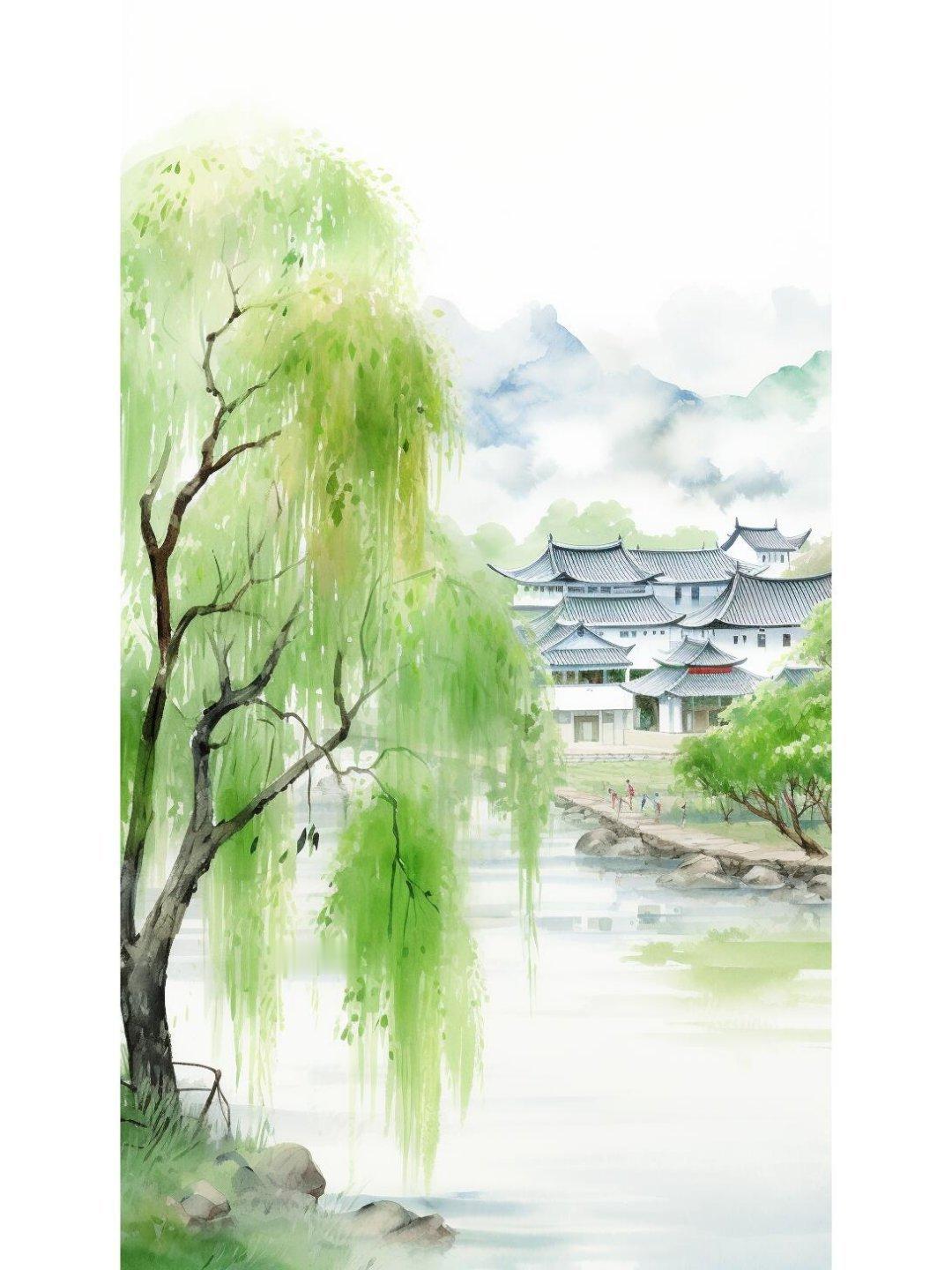 书画里的中国  墨韵江南烟雨画卷：AI视角下的江南水乡风情||烟雨江南，是中国传