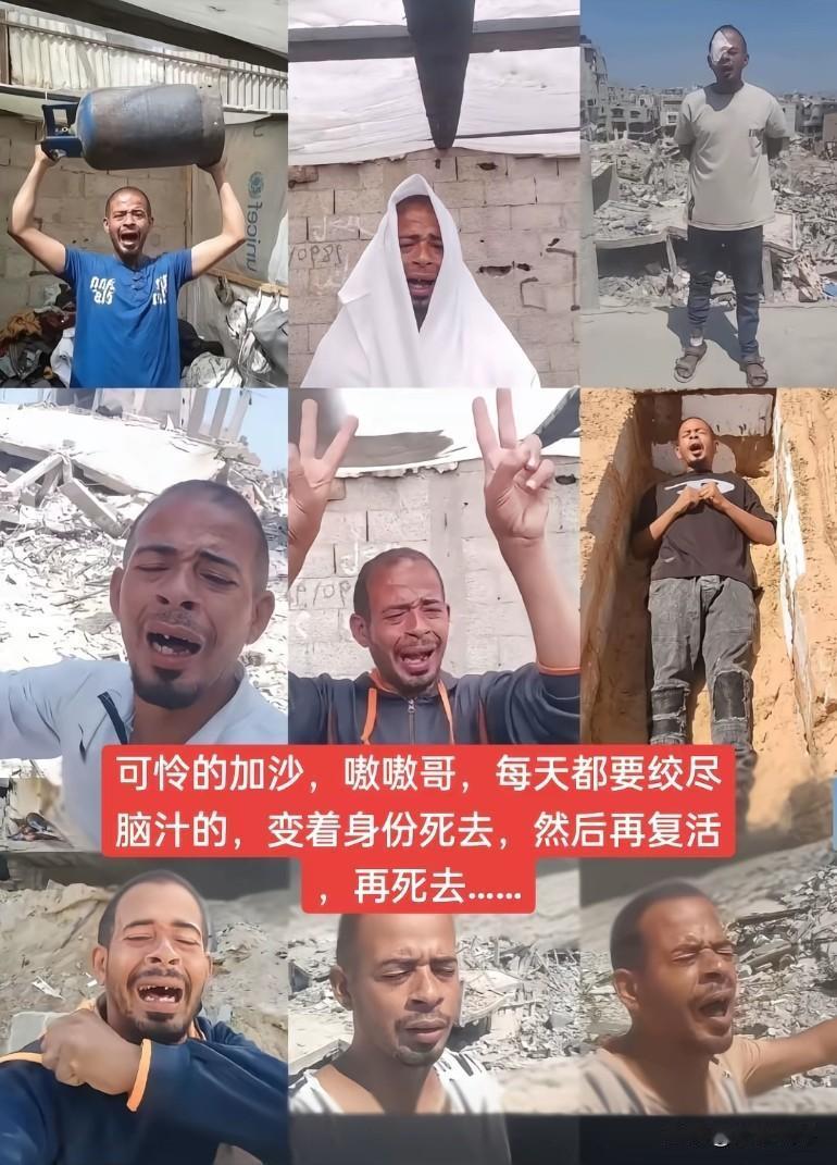 可怜的加沙，嗷嗷哥每天都要较劲脑汁，变着身份死去，然后再复活再死去
哈马斯中央宣