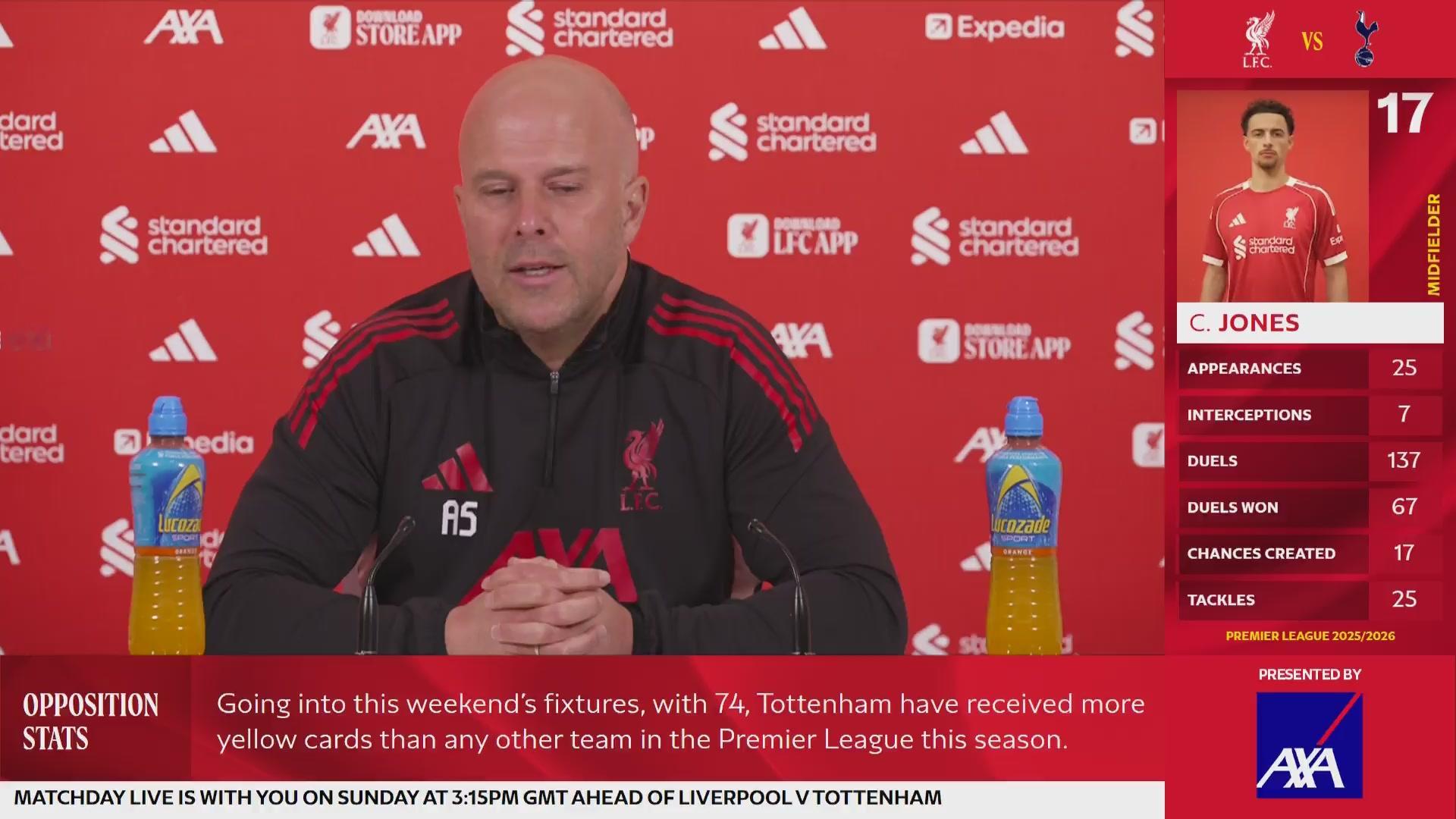 赛前发布会🎰①阿利松……他一直和理疗师一起进行康复训练到现在，我们今天会训练，