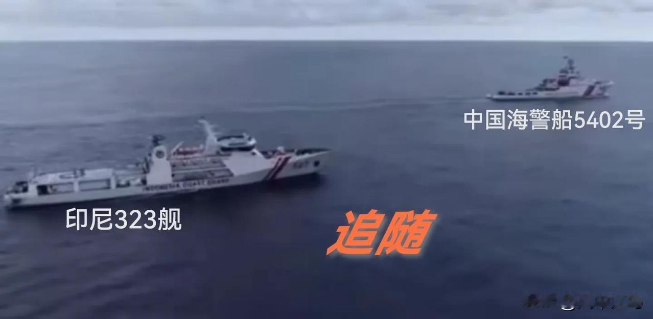 蚂蚁吓唬大象，有用吗？

中国海警船5402号在南海执法，印尼323舰在其后尾随