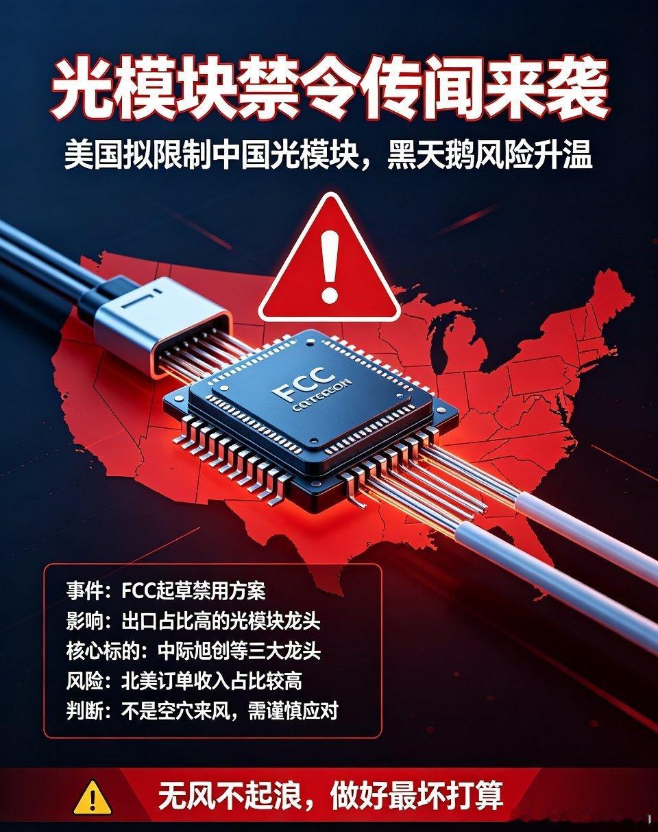 光模块迎来重大利空传闻，地缘博弈之下，黑天鹅风险不容忽视美国一贯奉行强盗式竞争逻