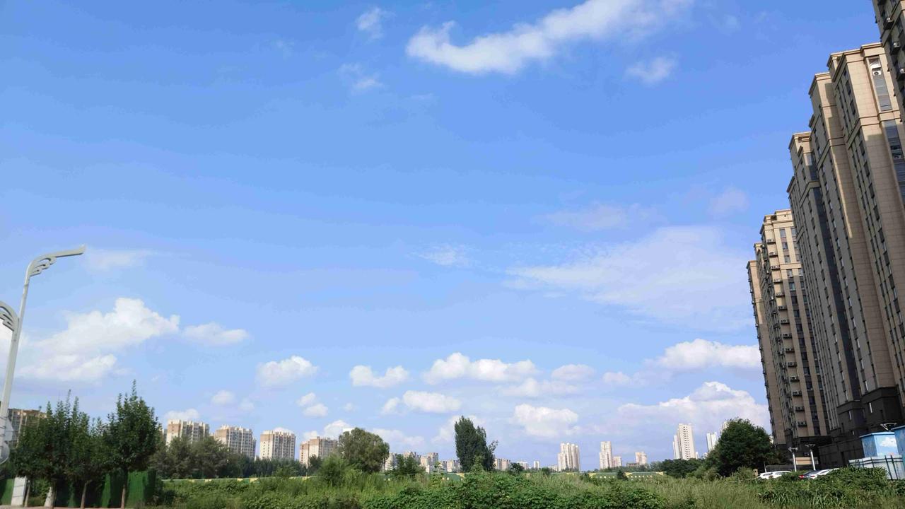 下午五点的聊城，天空白云，给你一套“夏日限定皮肤”，太治愈了！

傍晚五点，太阳