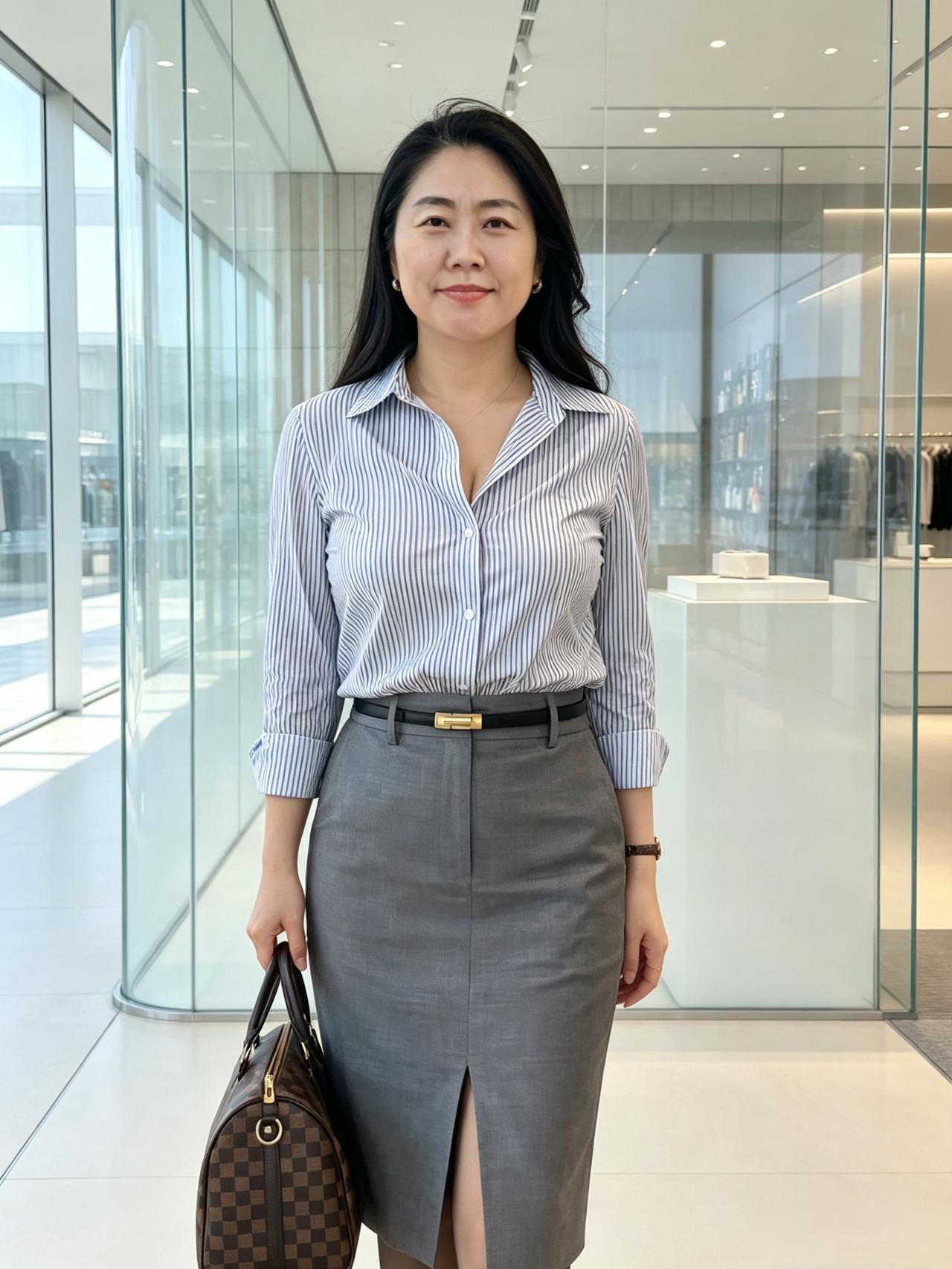 利落裙装，手提行囊
兼具温婉与果敢
自信，写在从容的脸庞