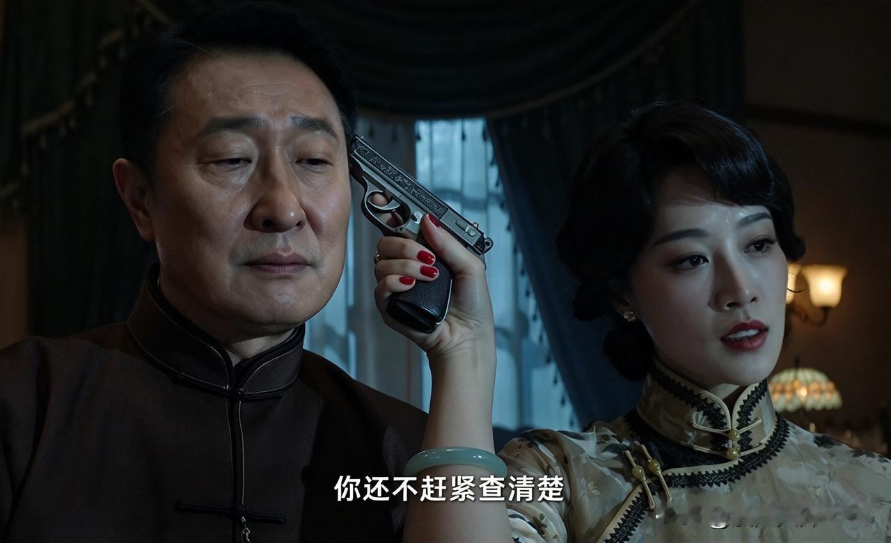 能看出“贵阳第二宋美龄”指着她丈夫脑袋的，是什么撸子吗？