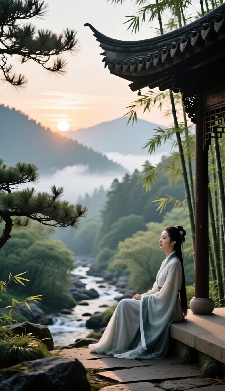清宁自守
 
远离喧扰远嚣纷，静守灵台不染尘。
欲念轻消胸次阔，情怀淡远性灵纯。