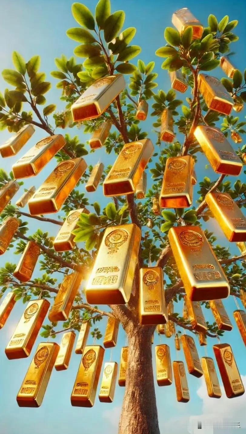 在追求财富与好运的文化表达中，“日进斗金·黄金万两·财源广进金条发财树壁纸”别具