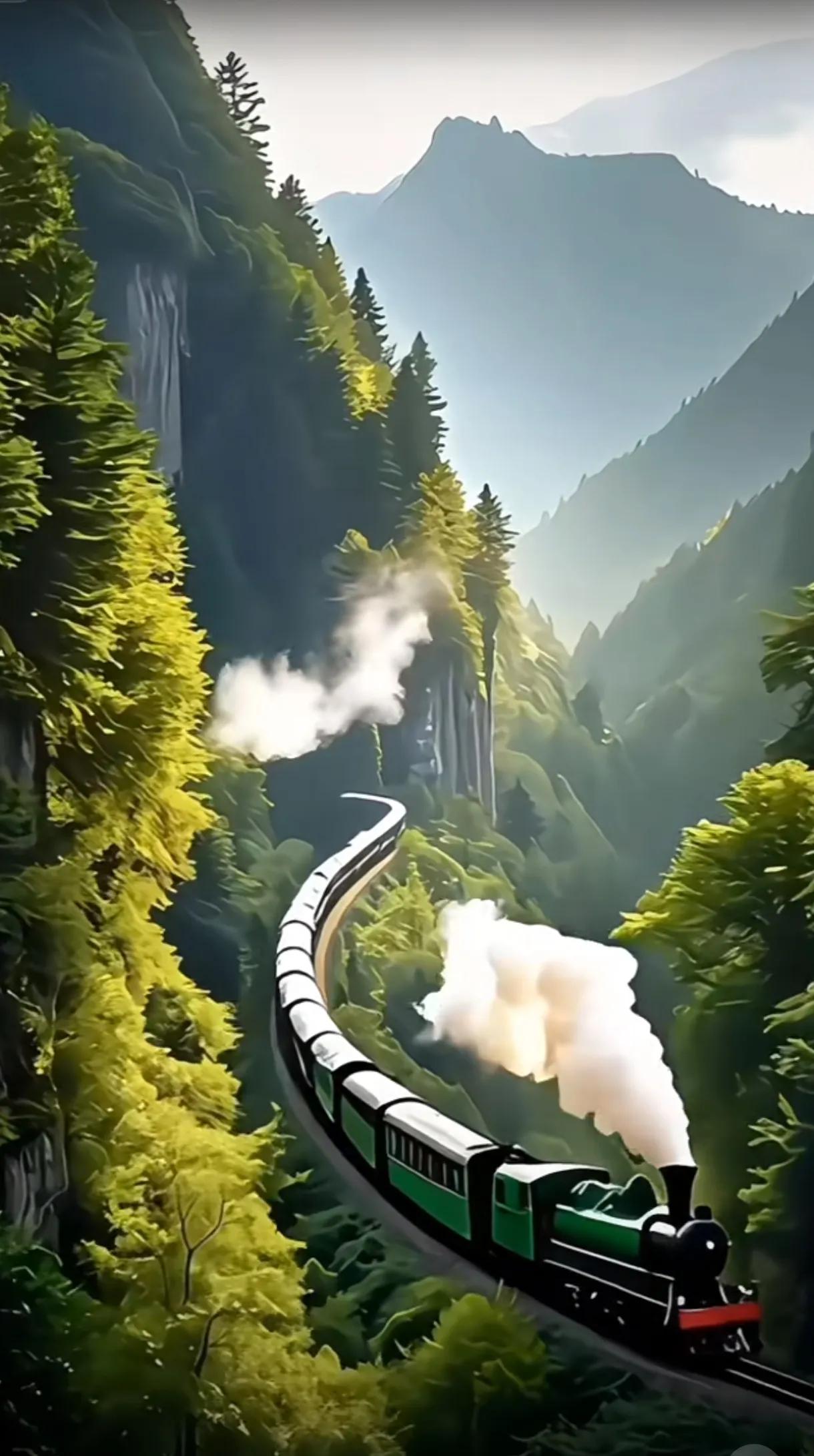 穿越翠绿森林，蒸汽火车带你探索未知的冒险之旅！奇幻游 无敌的铁路