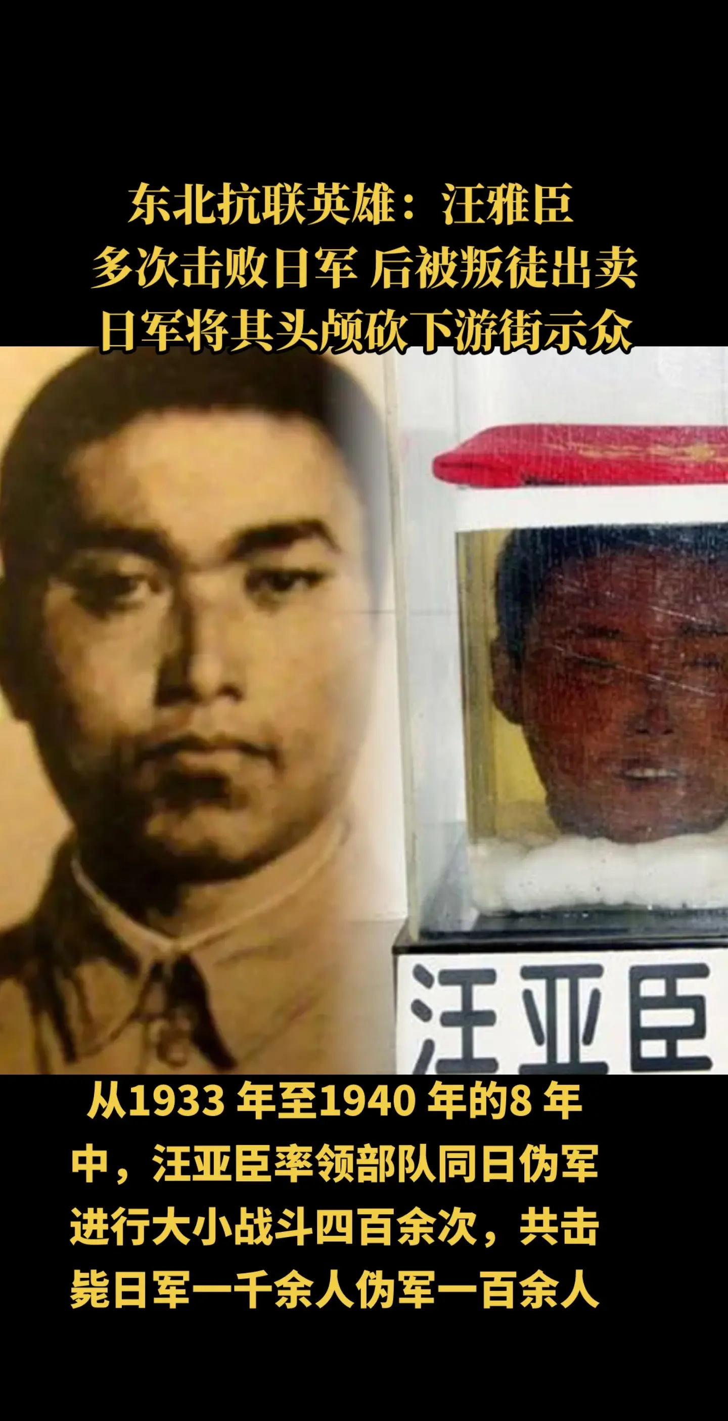 汪雅臣（1911年－1941年1月），别名王景龙。东北抗日联军高级指挥...