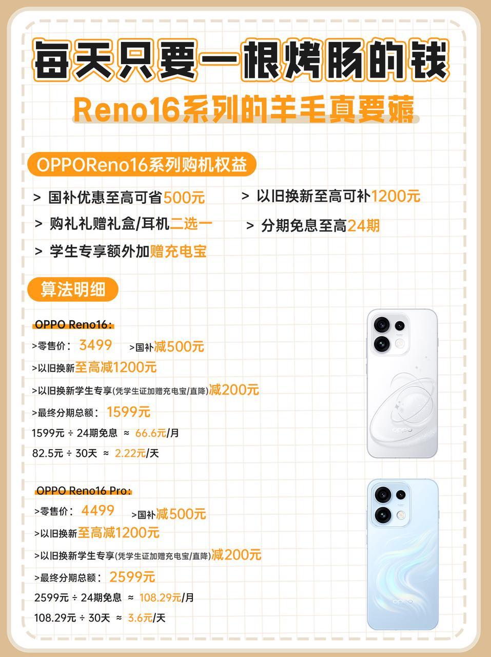 不是？吃少一根烤肠就能买Reno16系列？
今年618这么卷吗？！ OPPO R