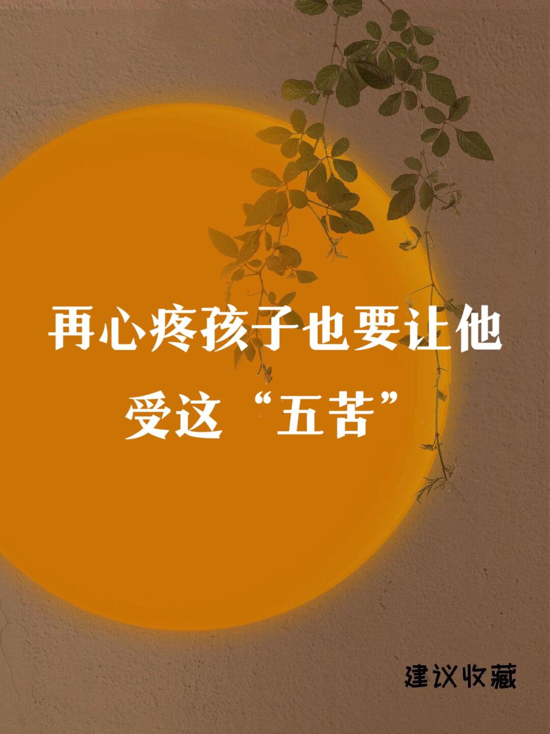 再心疼孩子也要让他受这“五苦”