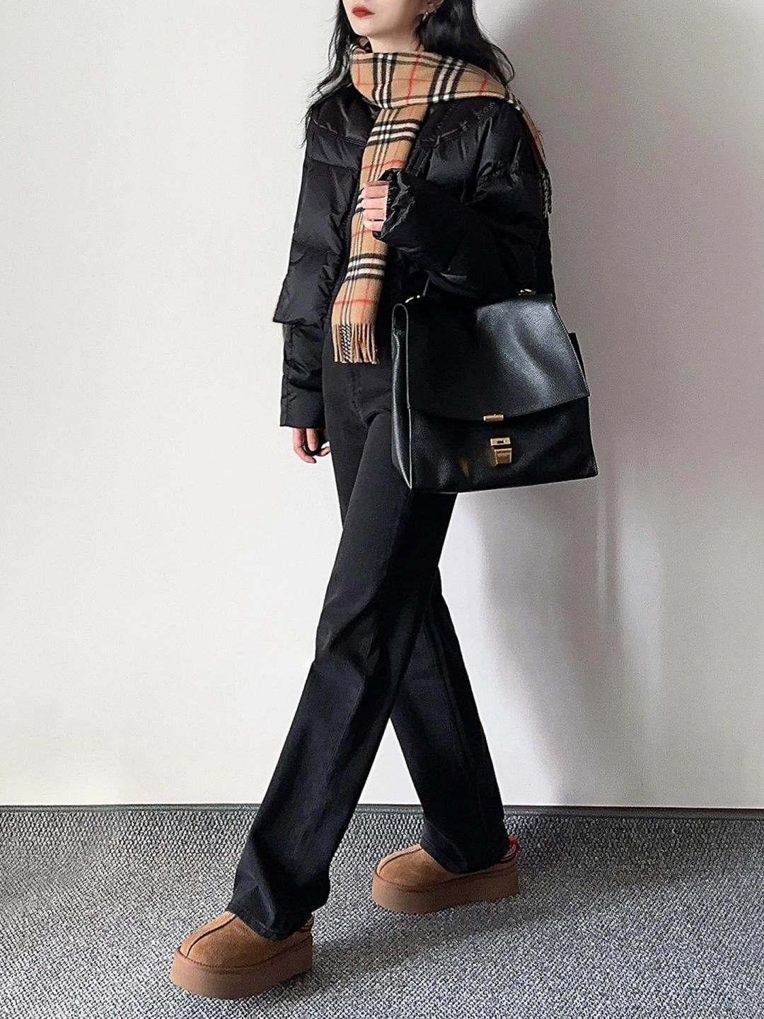 ugg厚底长腿套装！