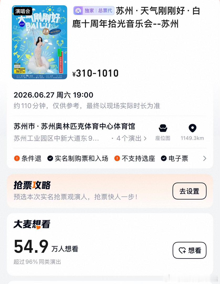 白鹿见面会二开又是一秒没54.9万人想看了 