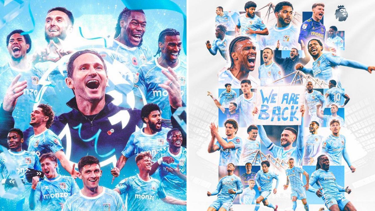 考文垂提前3轮锁定英冠前两名，成功获得下赛季英超参赛资格，时隔25年重返英超。