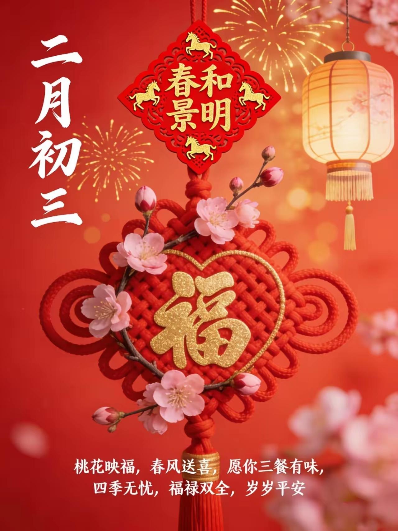 二月初三祈愿我们平安健康、幸福快乐！福运绵延一生一世！[玫瑰][福][招财进宝]