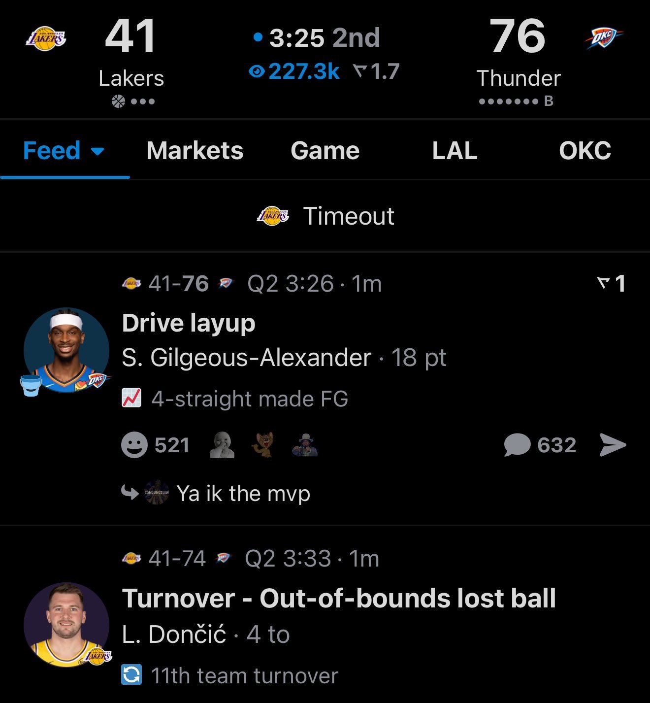 清晨的大马路湖人vs雷霆