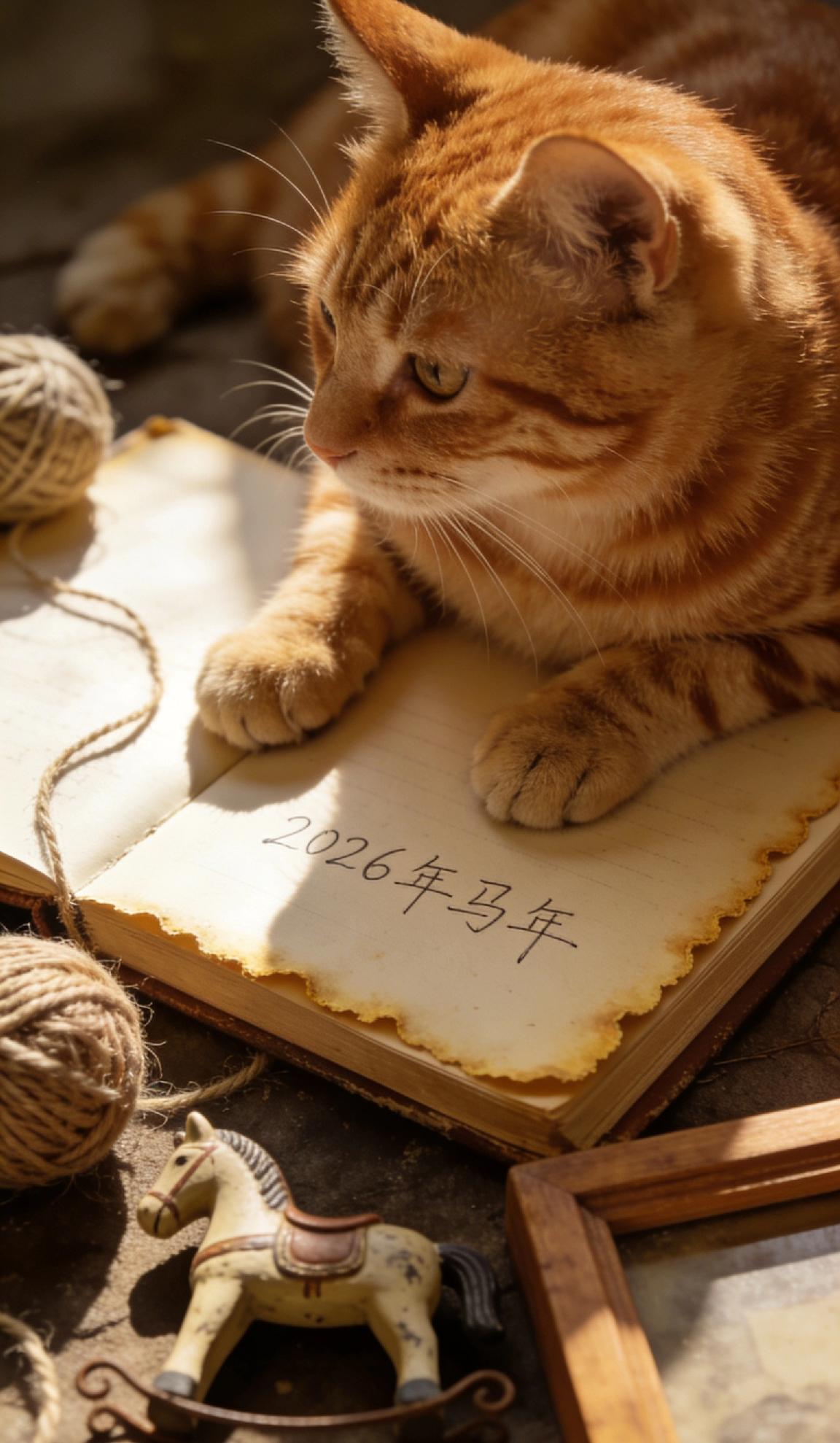 在马年的光影里，打捞日常的碎金午后，阳光偷偷溜过窗棂的缝隙，在旧书桌上画下一盘散