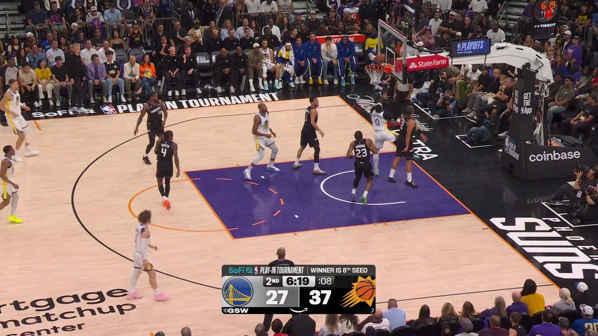 佩顿二世2分入账🏀勇士29:42太阳。勇士vs太阳