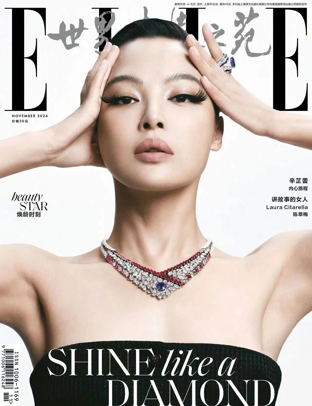 辛芷蕾  ELLE十一月刊封面人物，佩戴着香奈儿Haute Joaillerie