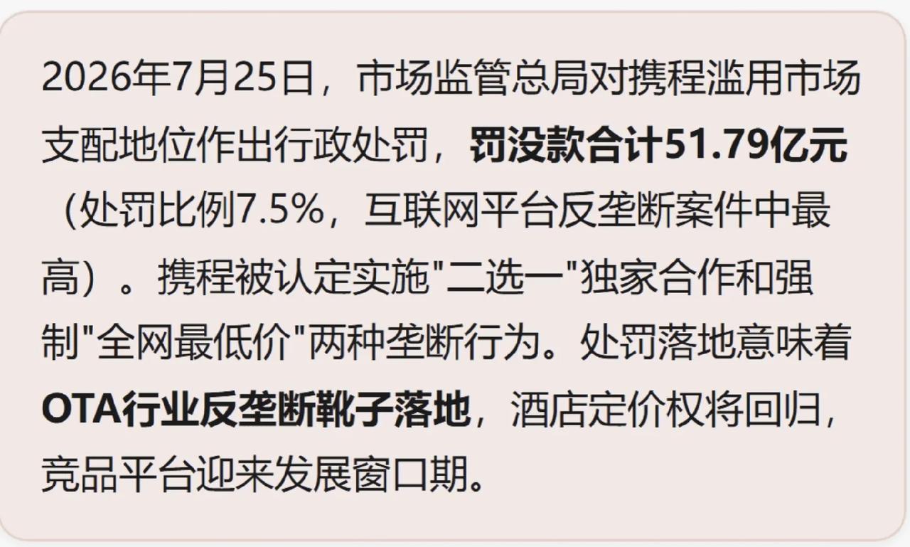 看了“市场监管总局依法对携程集团有限公司滥用市场支配地位实施垄断行为作出行政处罚