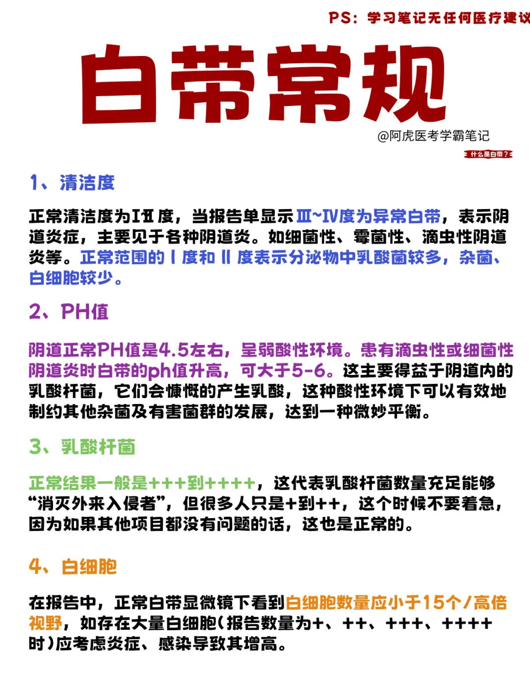 医学生笔记📒：白带常规👆