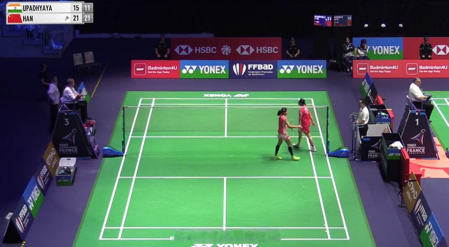 女单 1/16赛 阿努帕玛 15-21 11-21 韩悦 接下来男双 1/16赛