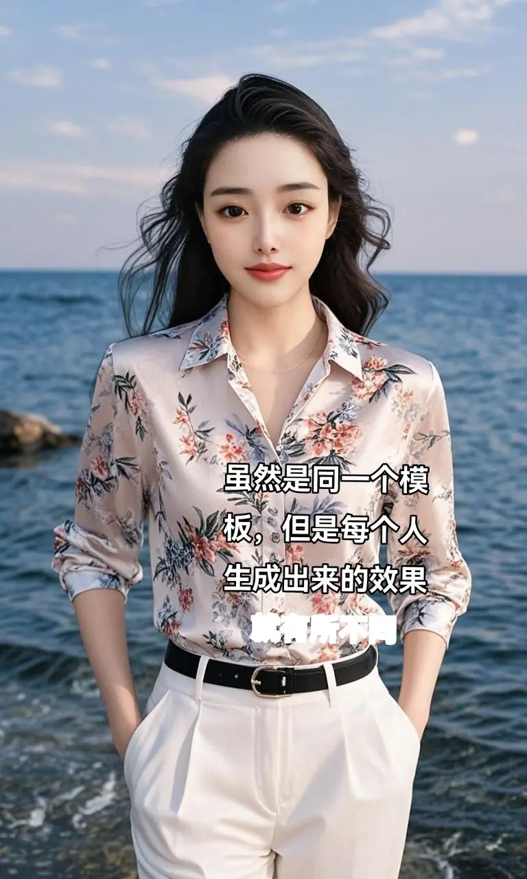 家人们，觉得这个模板不错，我也跟着玩了下，用自己照片生成后，发现模板里...