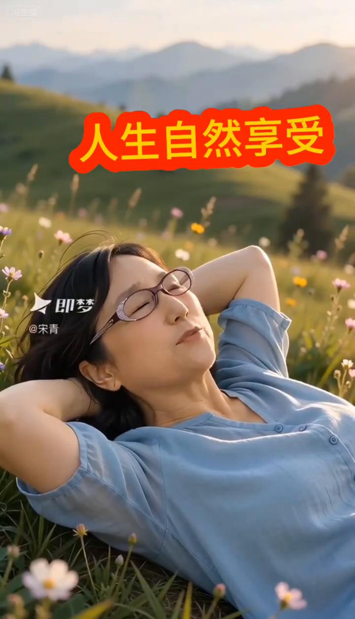人生自然享受。
我一个人躺在这里好舒服，没有生活压力，没有烦身事。真想回到小时候