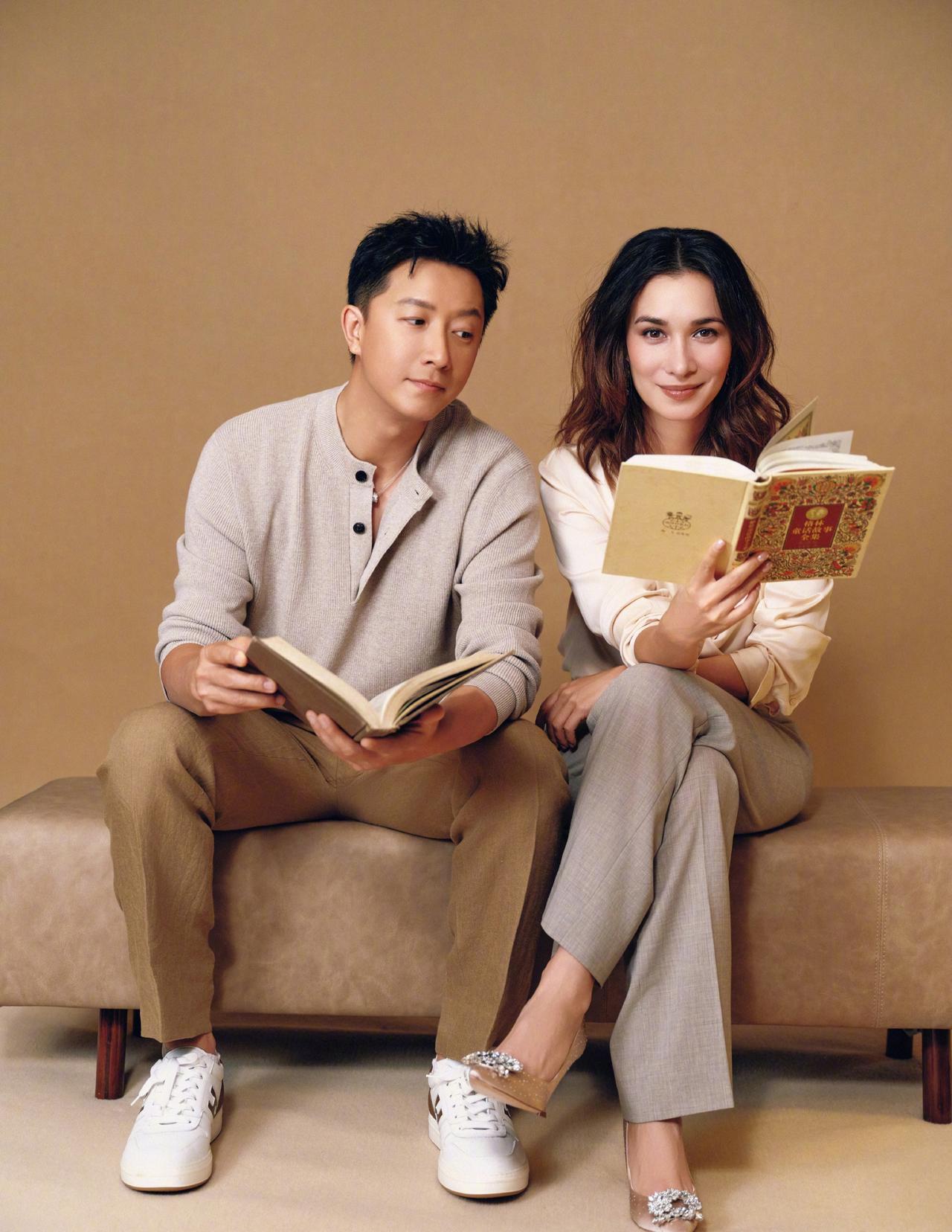 左边是韩庚，1984年出生，身高181cm。
右边是卢靖姗，1985年出生，身高