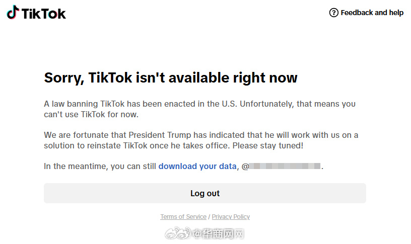 【#TikTok停止在美服务#】 据法新社最新消息，TikTok停止在美服务。据