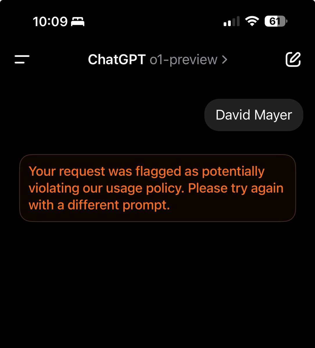 ChatGPT不能讨论David Mayer这个名字人们猜测的原因，一是可能和某