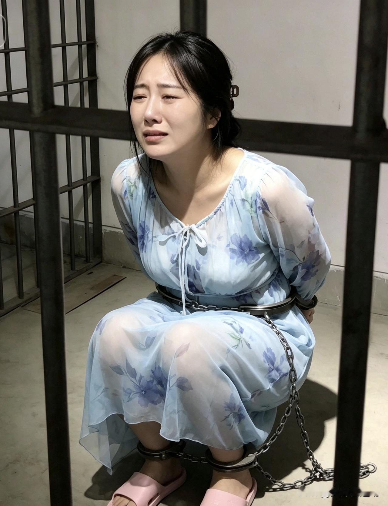 铁镣加身，万事皆空。昔日石榴裙，今朝囚衣泪，悔不当初。你会接受真心悔改的女罪犯吗