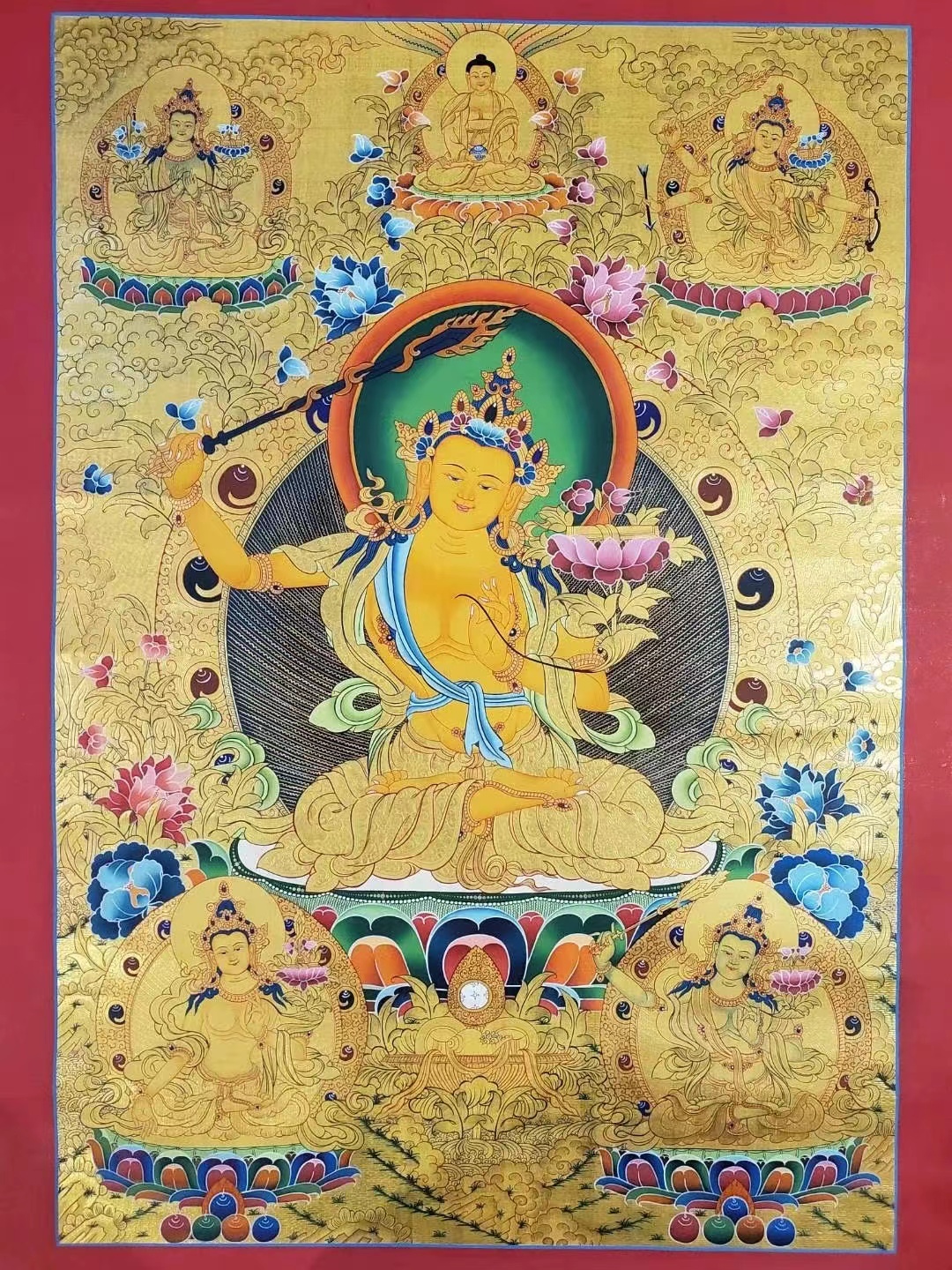 #文殊菩萨# 文殊菩萨心咒智慧咒：嗡 阿 喇 巴 札 那 谛 （发音：ōng ā