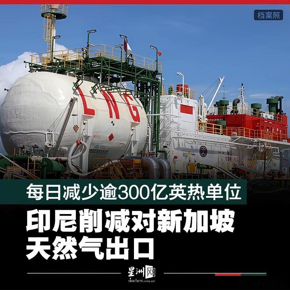 印尼先拿新加坡开刀了！印度尼西亚宣布，从今天（24日）起削减对新加坡的天然气出口