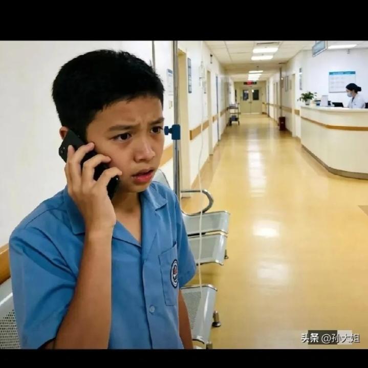太感人了，一个14岁的单亲男孩，爸爸突然晕倒，需要住院。小男孩拿起电话，打通一个
