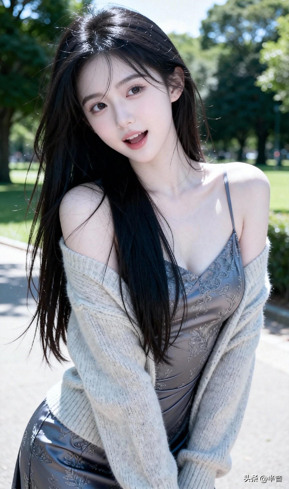 长发及腰的甜系少女