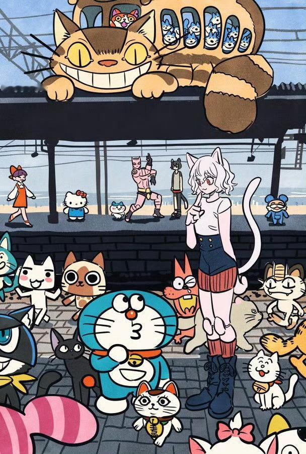 二次元的世界爱猫日说说你心中最好的的猫猫绘：ryosuketarou 