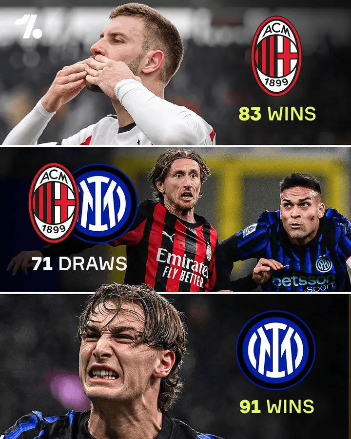 北京时间明天凌晨，意甲联赛将迎来米兰德比。根据One Football的统计，两