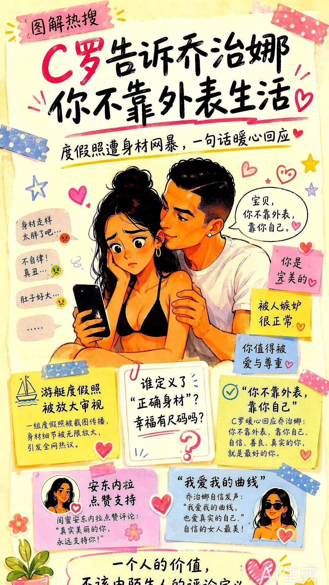 C罗正式官宣乔治娜为妻子，但她依旧活在别人的嘴里。
一张游艇照，评论区全是“胖了
