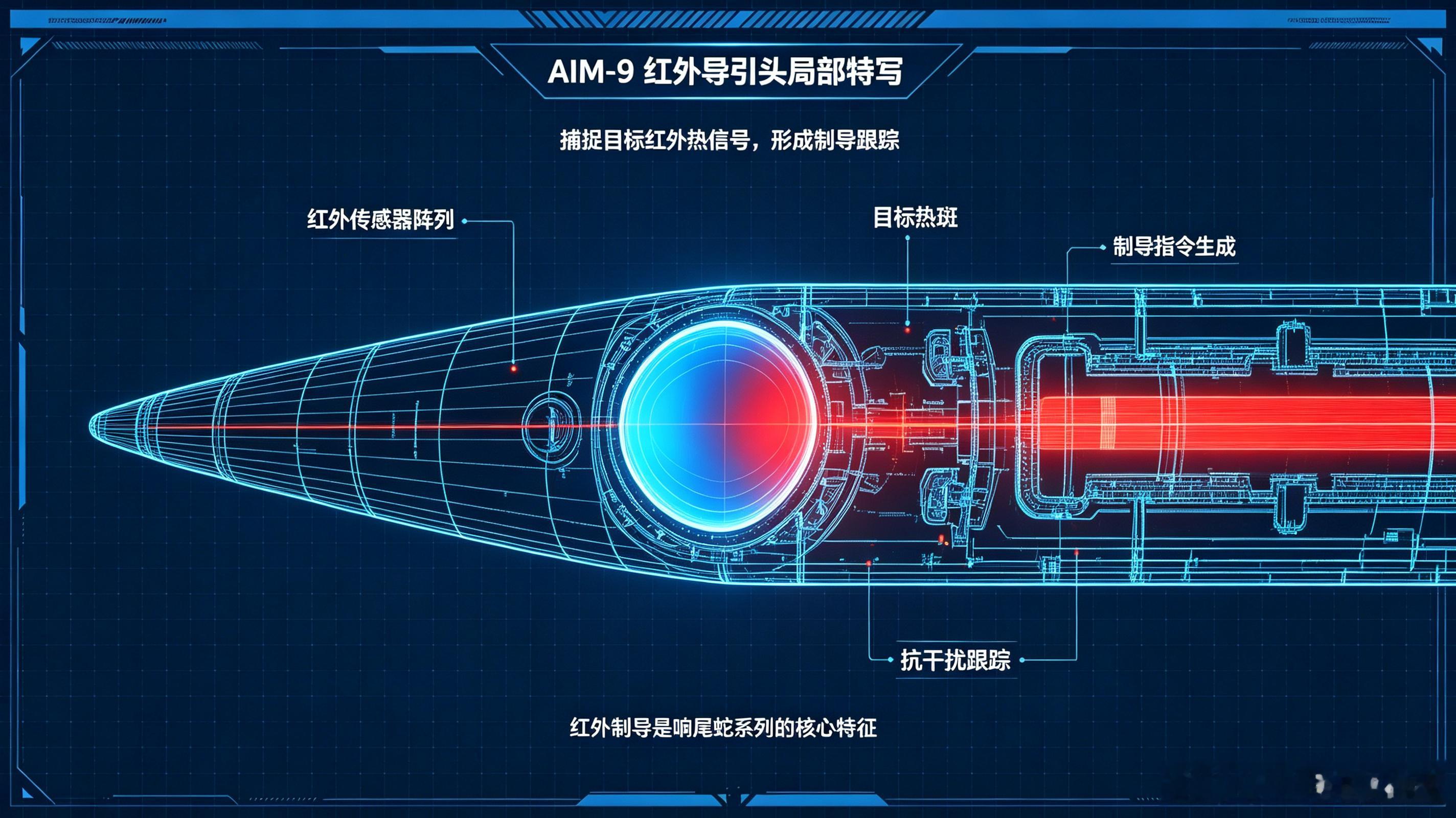 AIM‑9响尾蛇近距空空导弹▫️说起近距离空战，响尾蛇绝对是绕不开的老面孔，美国
