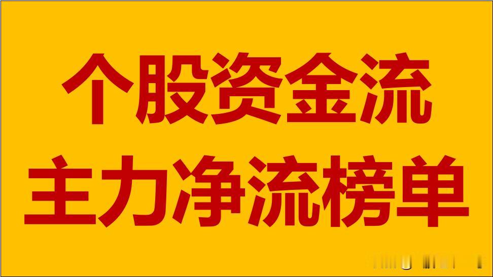 6月20日周四A股个股资金流主力净流名单。

一、净流入

-证券简称--净流入
