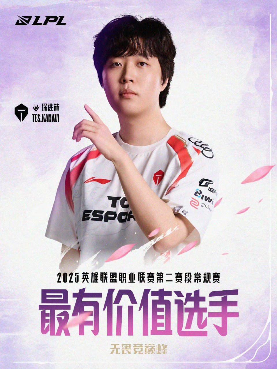 Kanavi获常规赛MVP 恭喜TES.Kanavi获得常规赛最有价值选手（MV